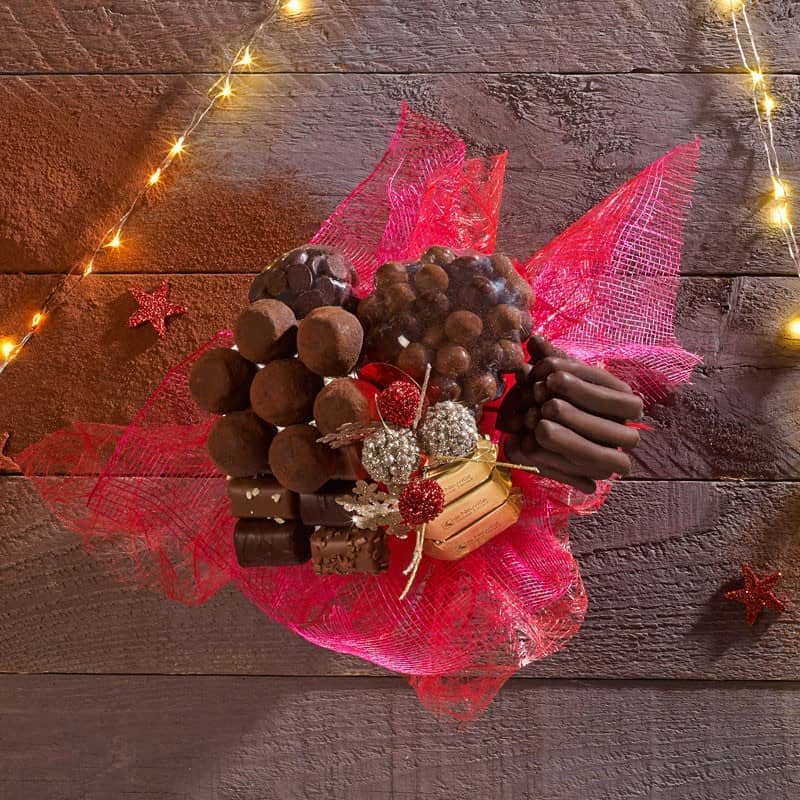 Bouquets de fleurs en chocolat pour Noël et fêtes de fin d'année